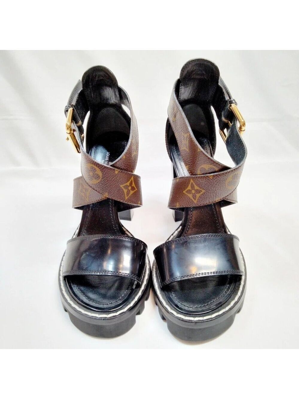 Louis Vuitton Sandals Women Black PVC 599-071425